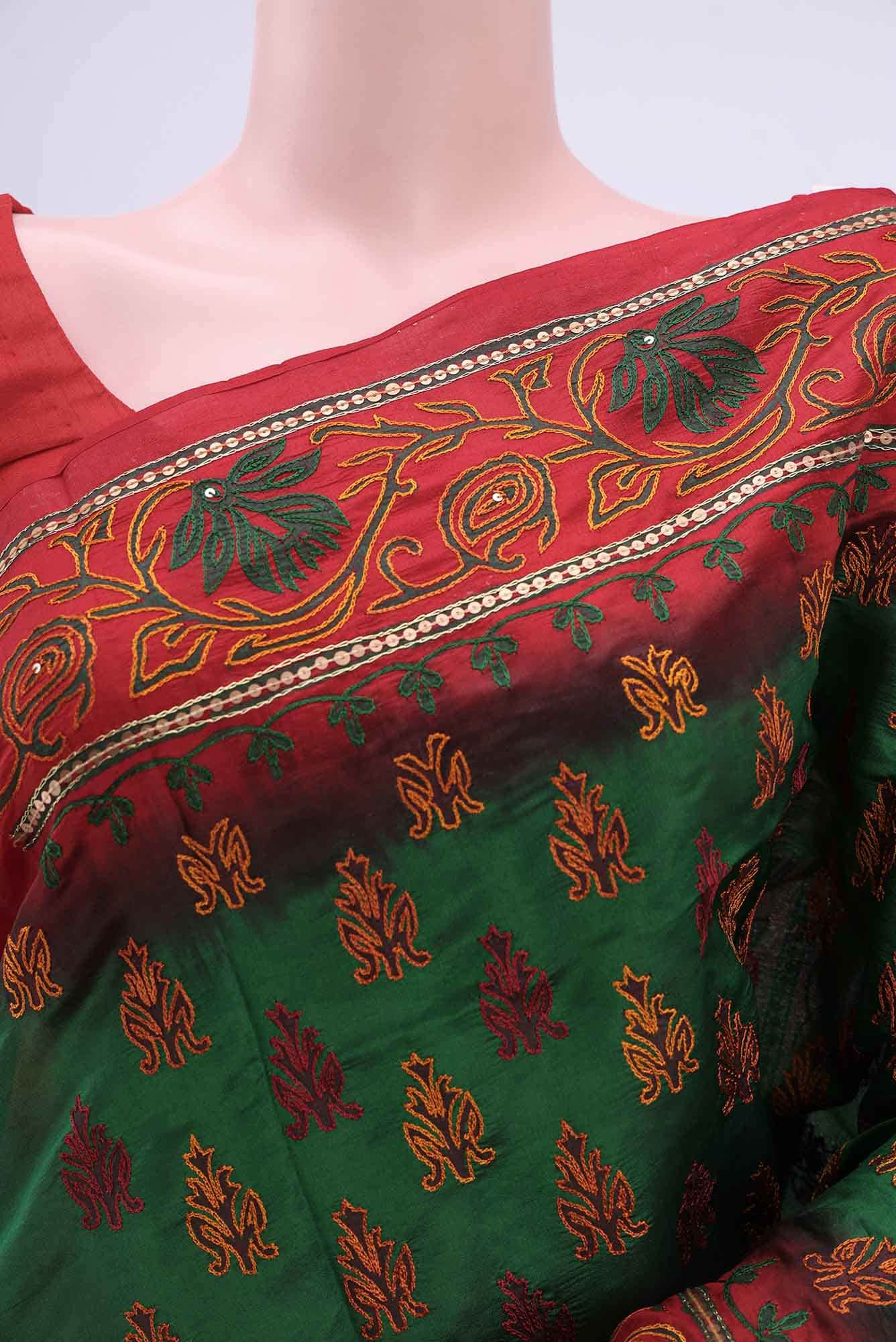 Green Blended Art Silk Saree