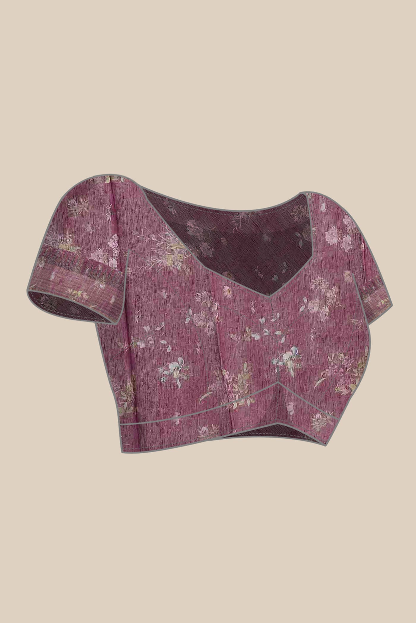 Dark Pink Linen Saree