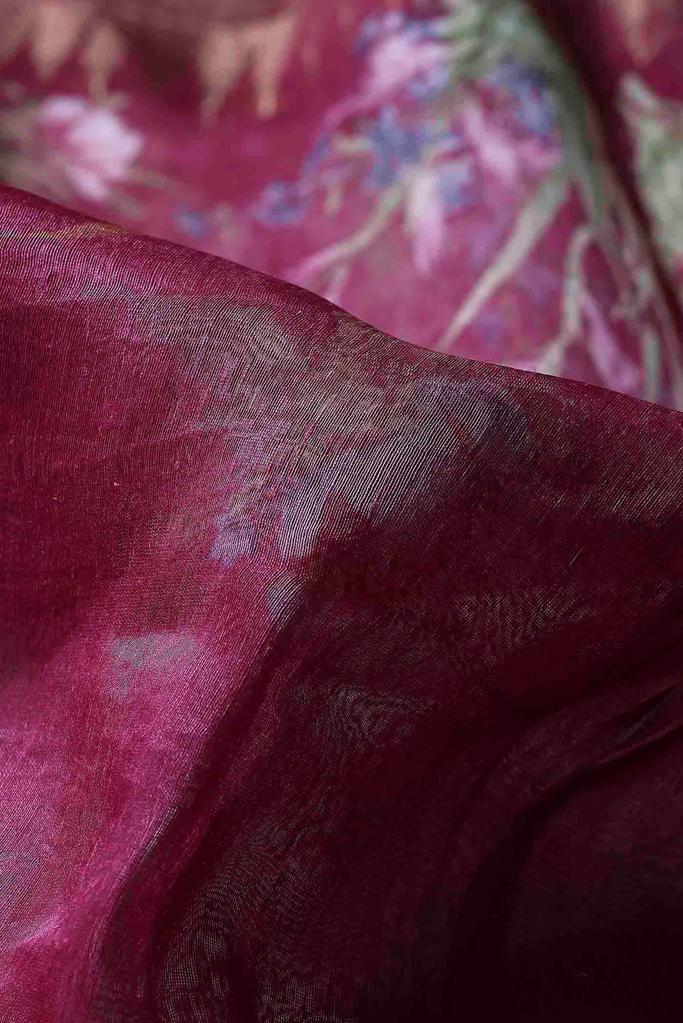 Dark Pink Linen Saree
