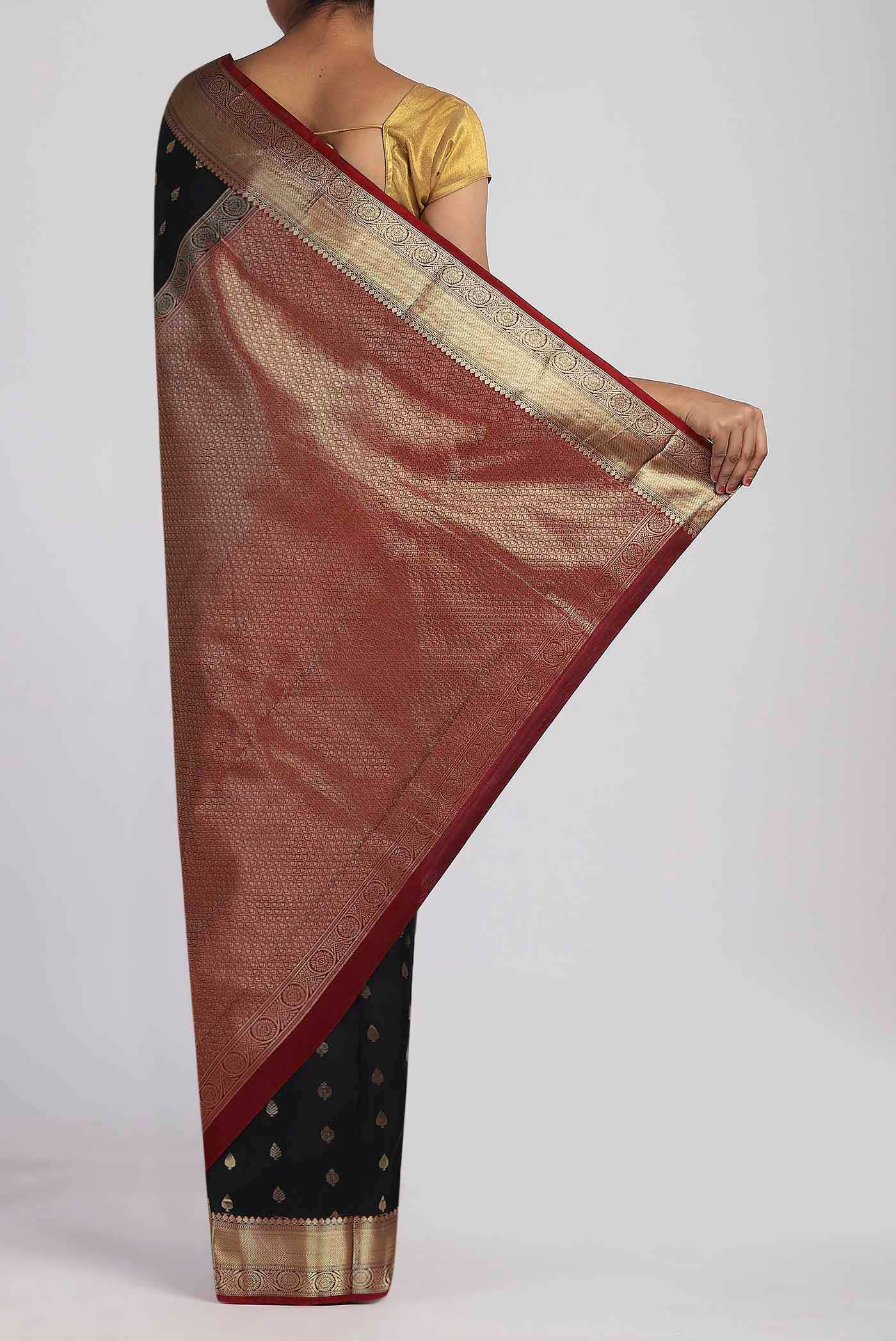 Black Kanchipuram Silk Saree