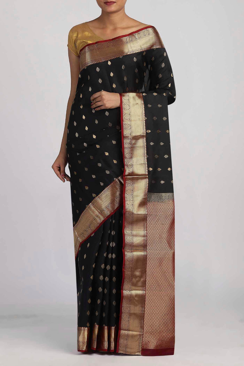 Black Kanchipuram Silk Saree