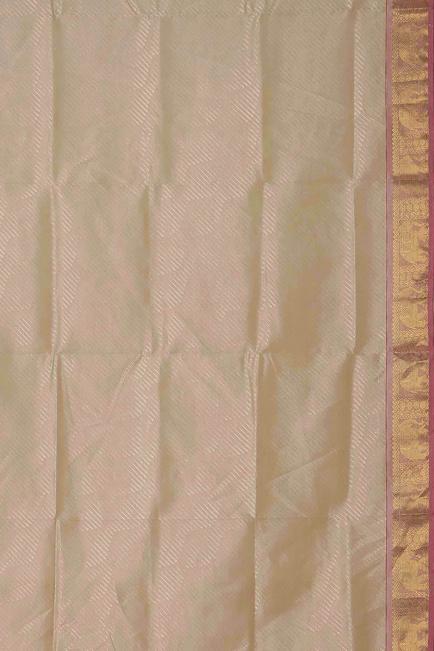 Cream Silk Cotton Saree