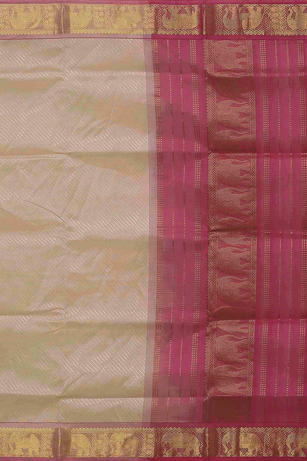 Cream Silk Cotton Saree