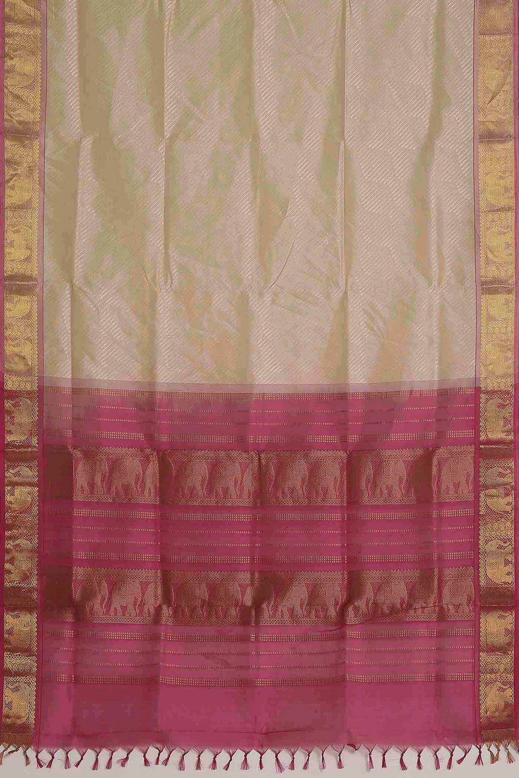 Cream Silk Cotton Saree