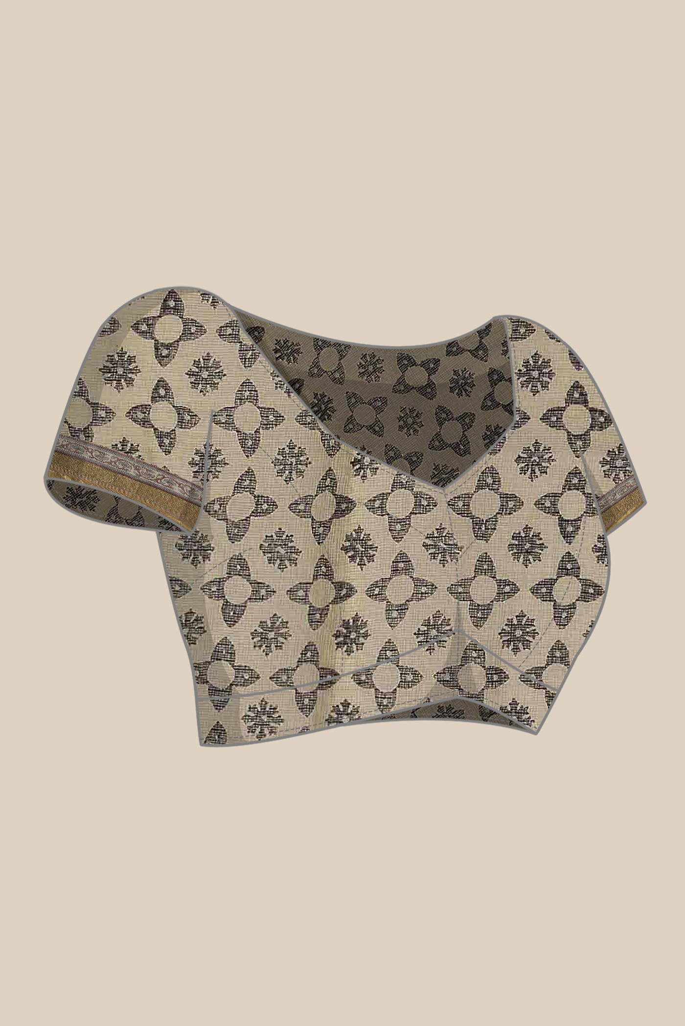 Beige Kota Cotton Saree