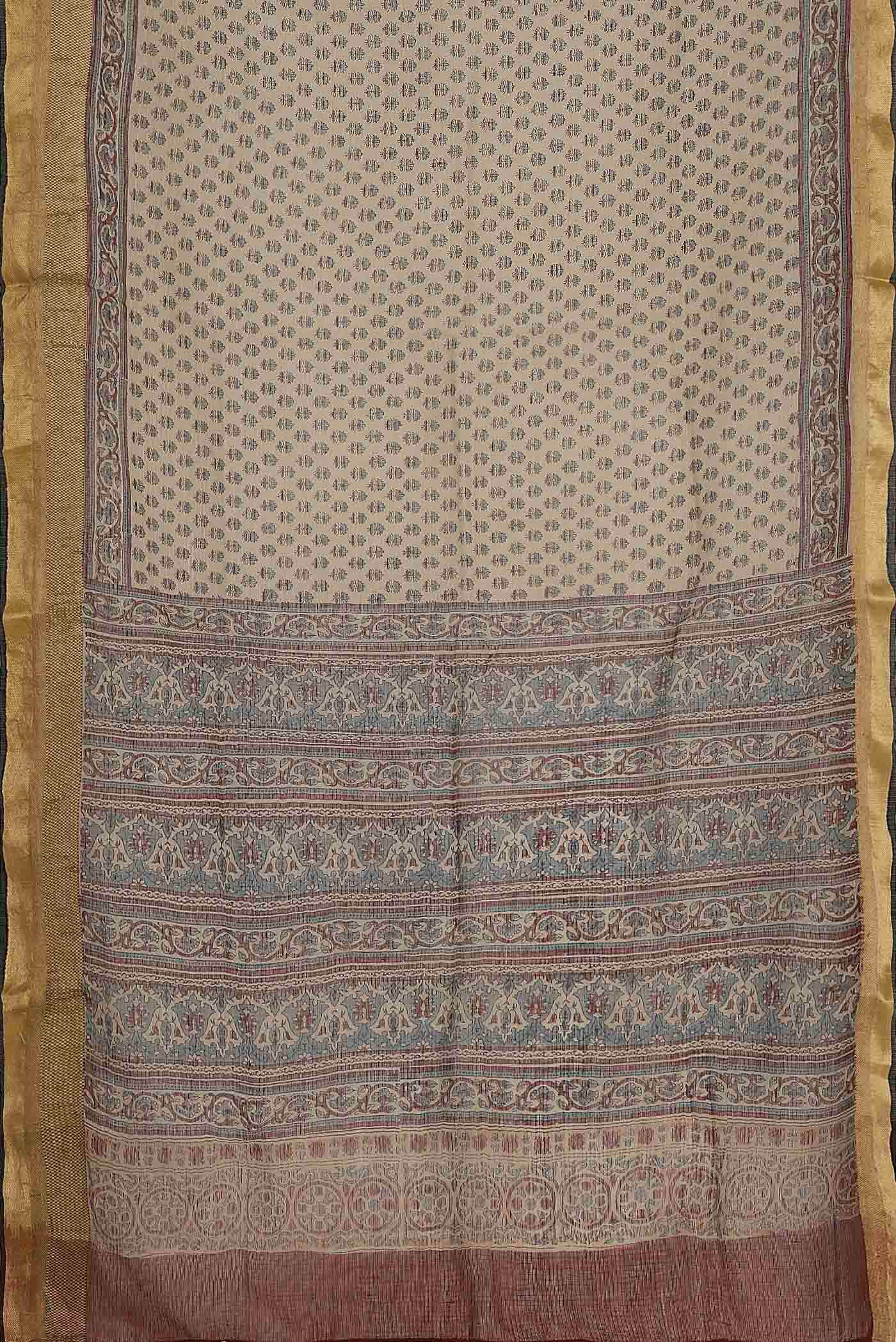 Beige Kota Cotton Saree
