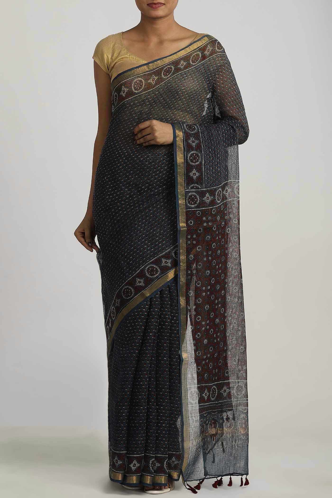 Blue Kota Cotton Saree