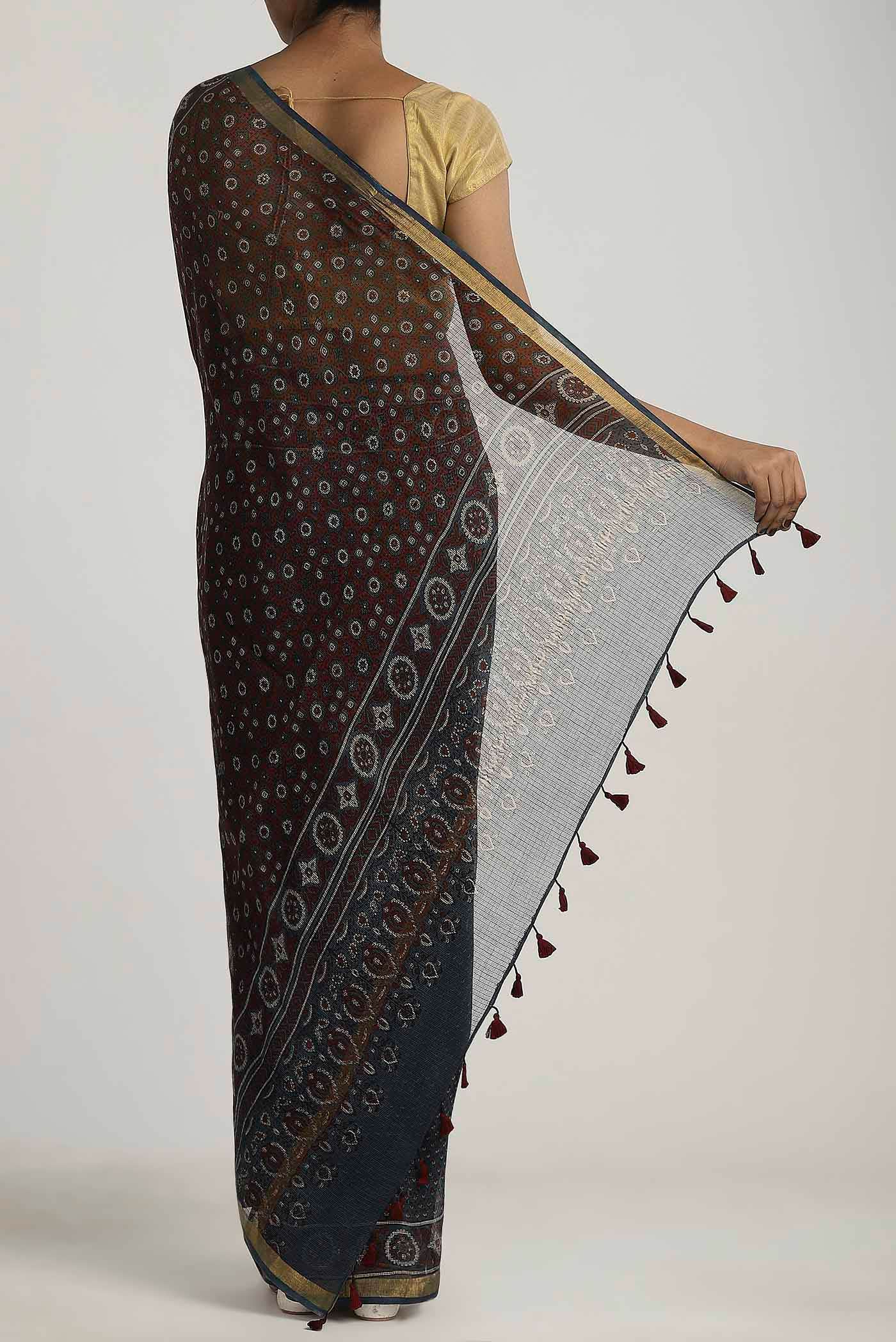 Blue Kota Cotton Saree