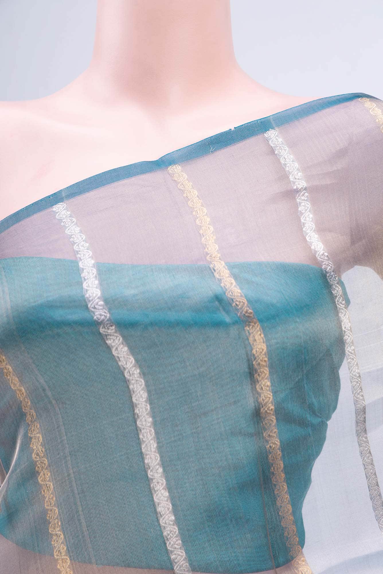 Blue Banarasi Tissue Silk Saree