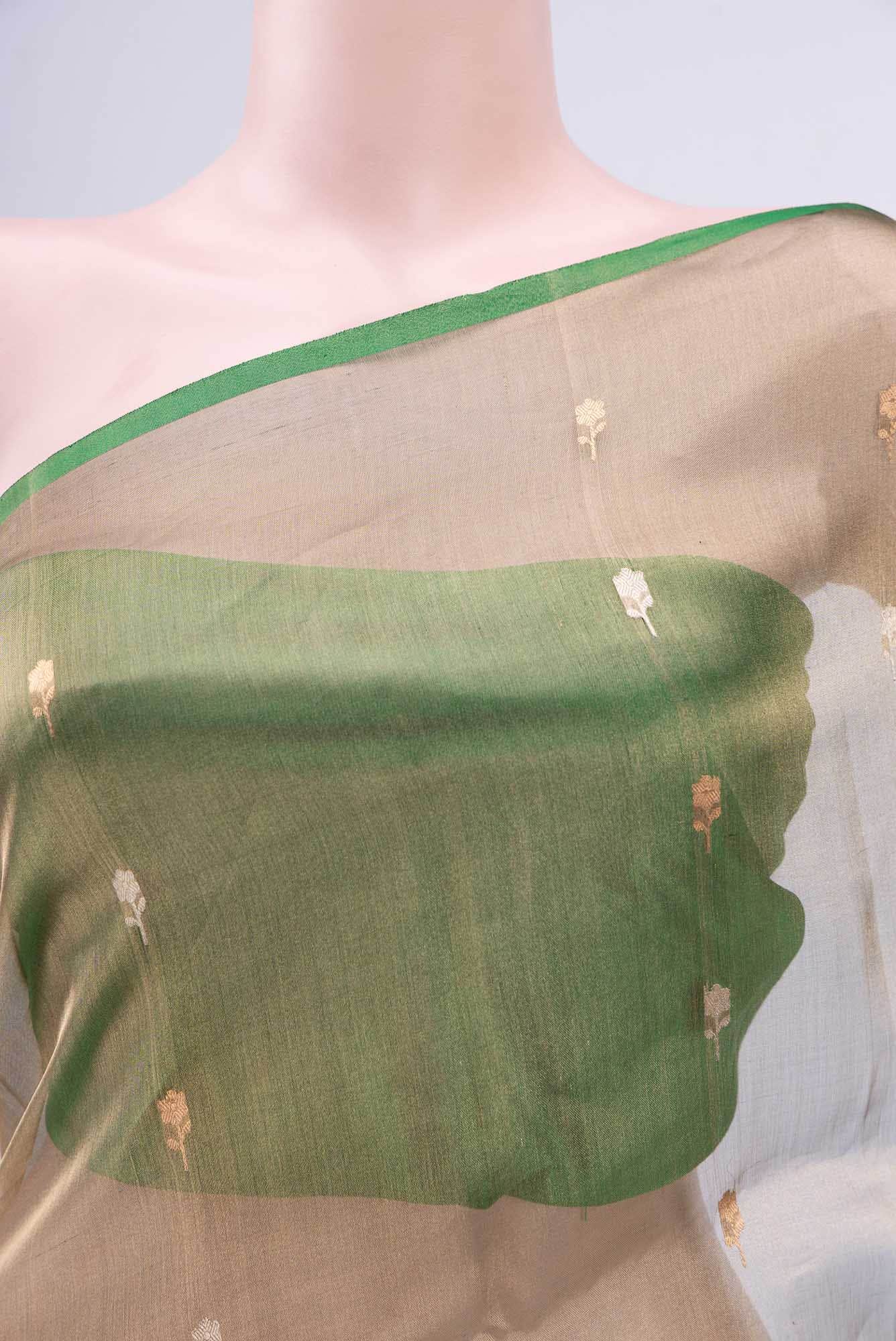 Green Banarasi Tissue Silk Saree