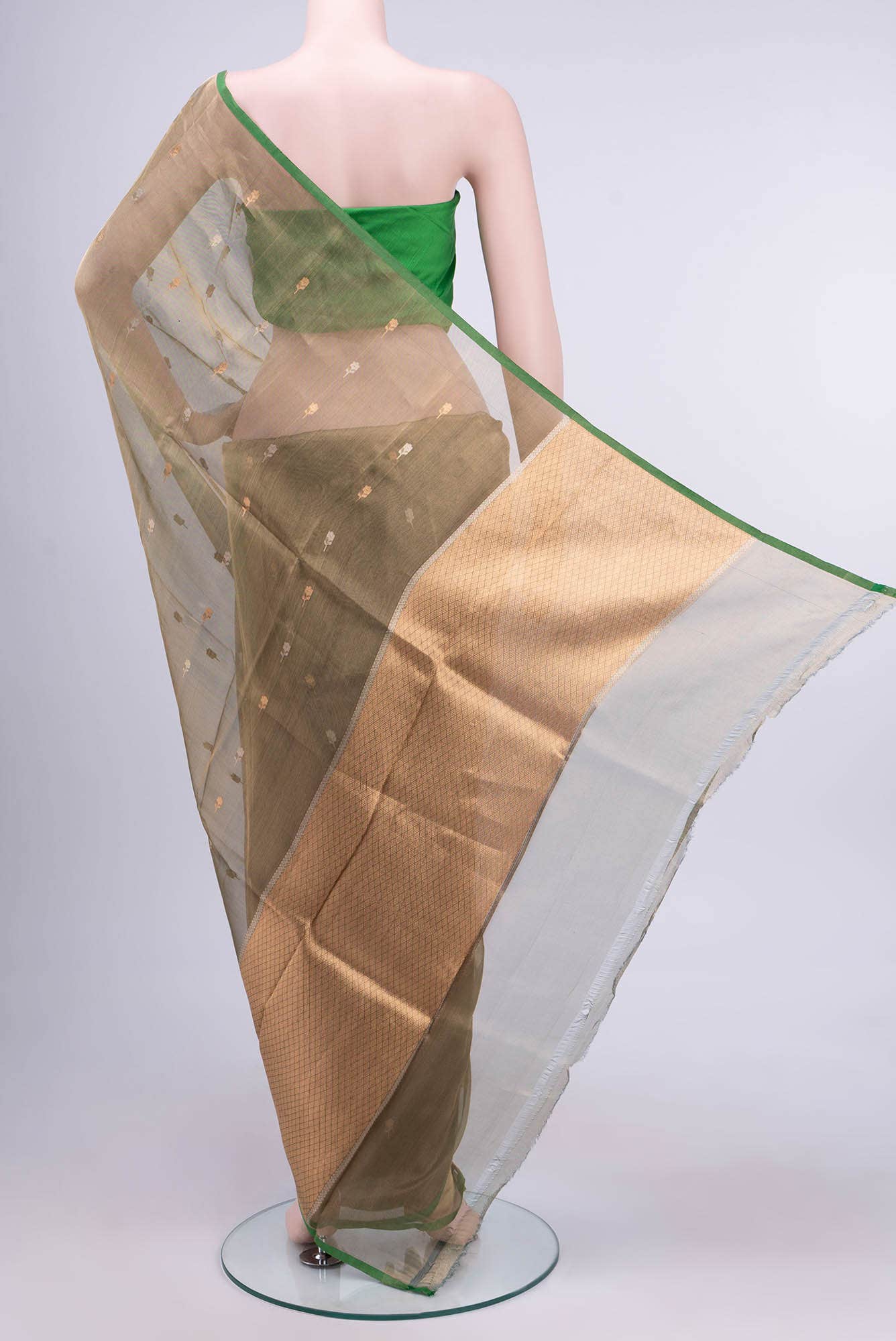 Green Banarasi Tissue Silk Saree