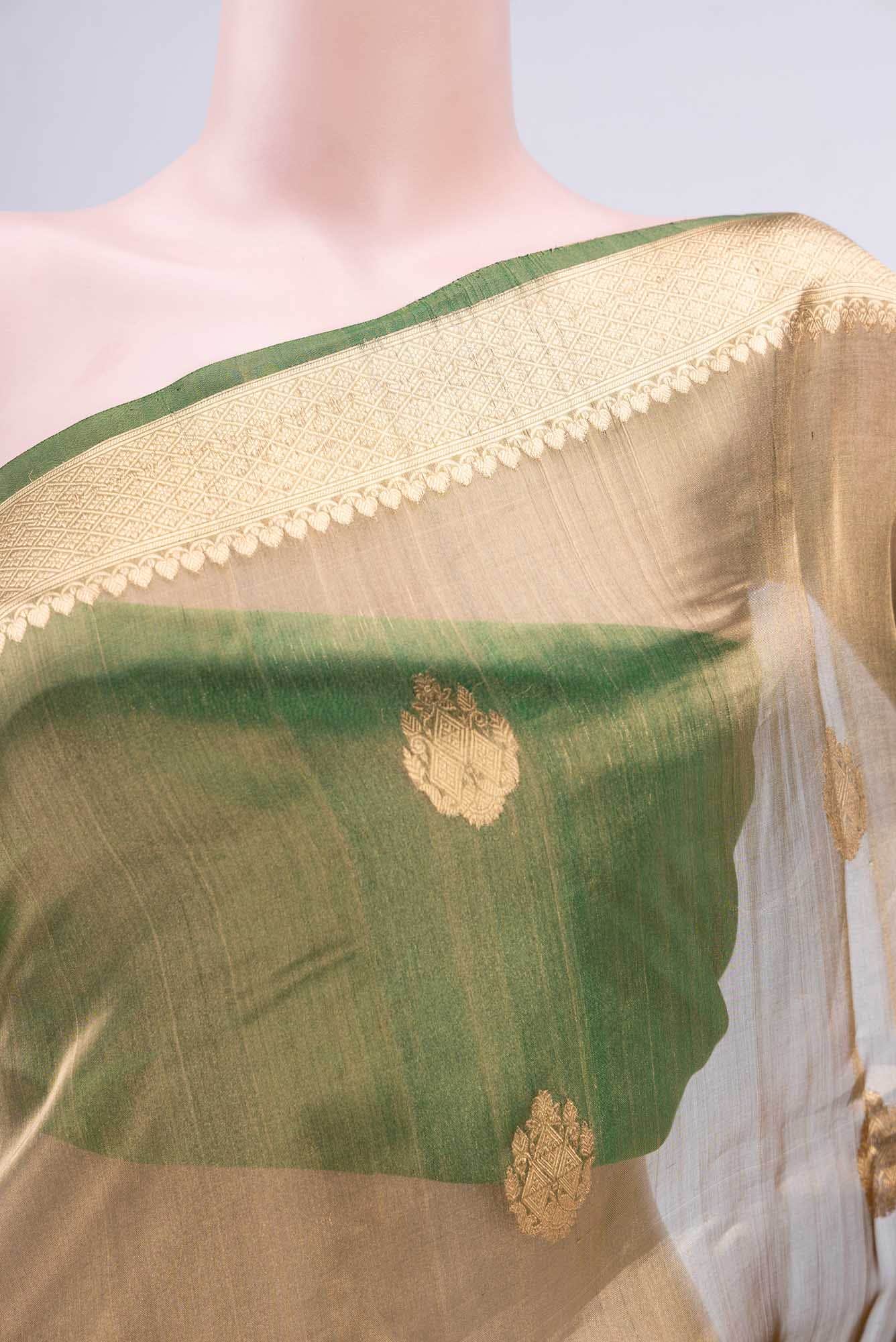 Green Banarasi Tissue Silk Saree
