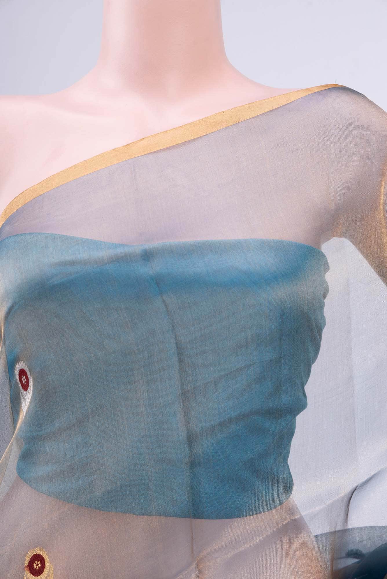 Blue Banarasi Tissue Silk Saree