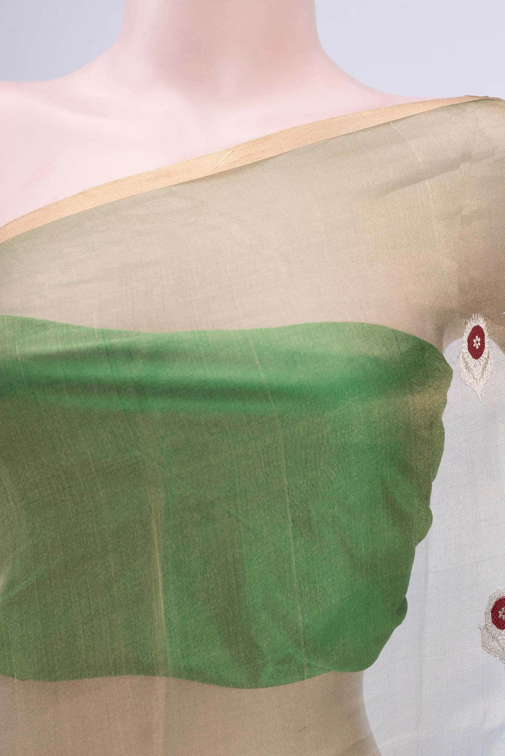 Green Banarasi Tissue Silk Saree