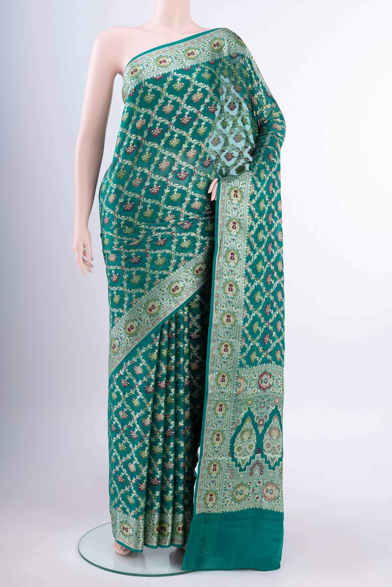 Green Georgette Saree