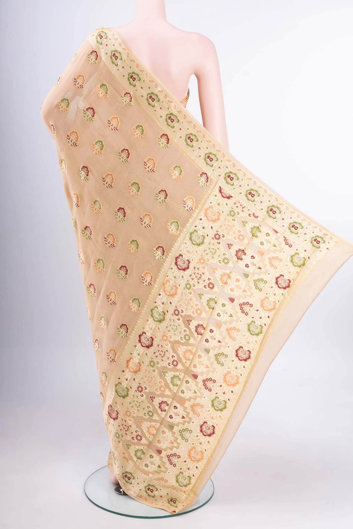 Beige Georgette Saree