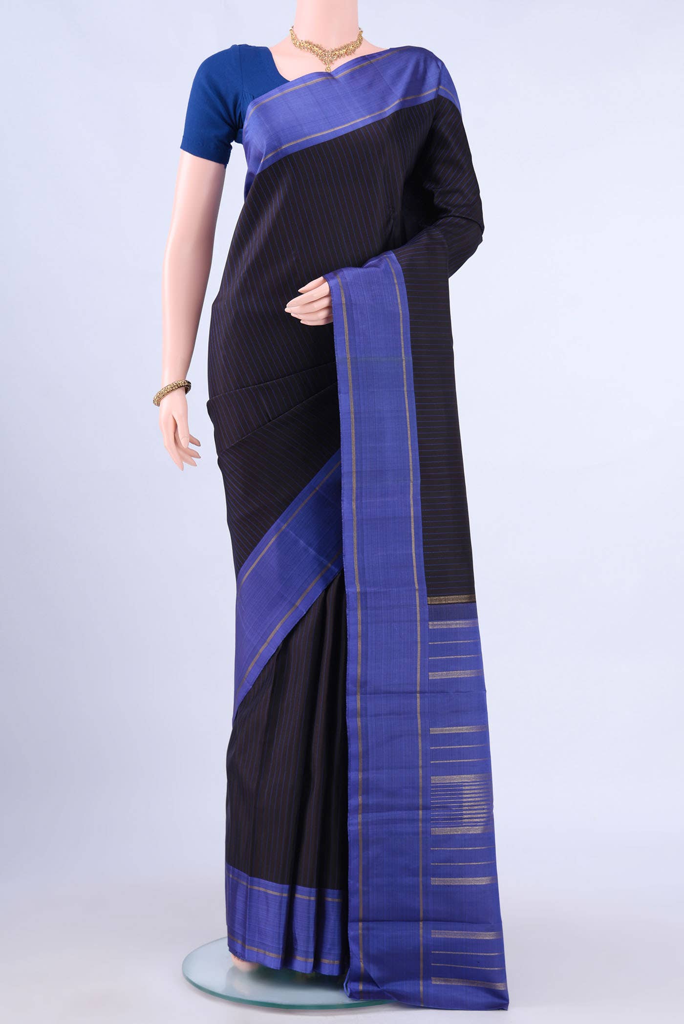 Black Kanchipuram Silk Saree