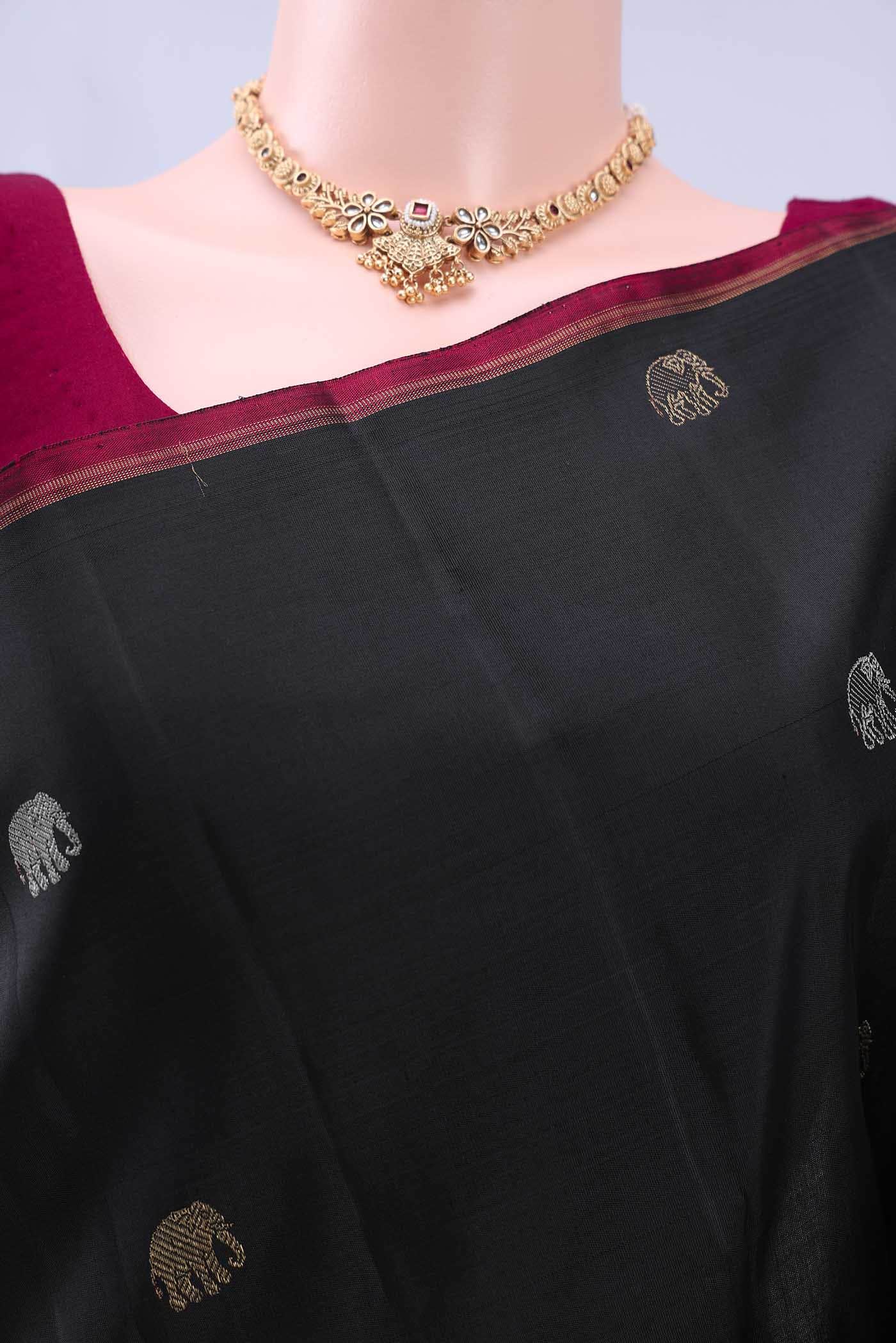 Black Kanchipuram Silk Saree