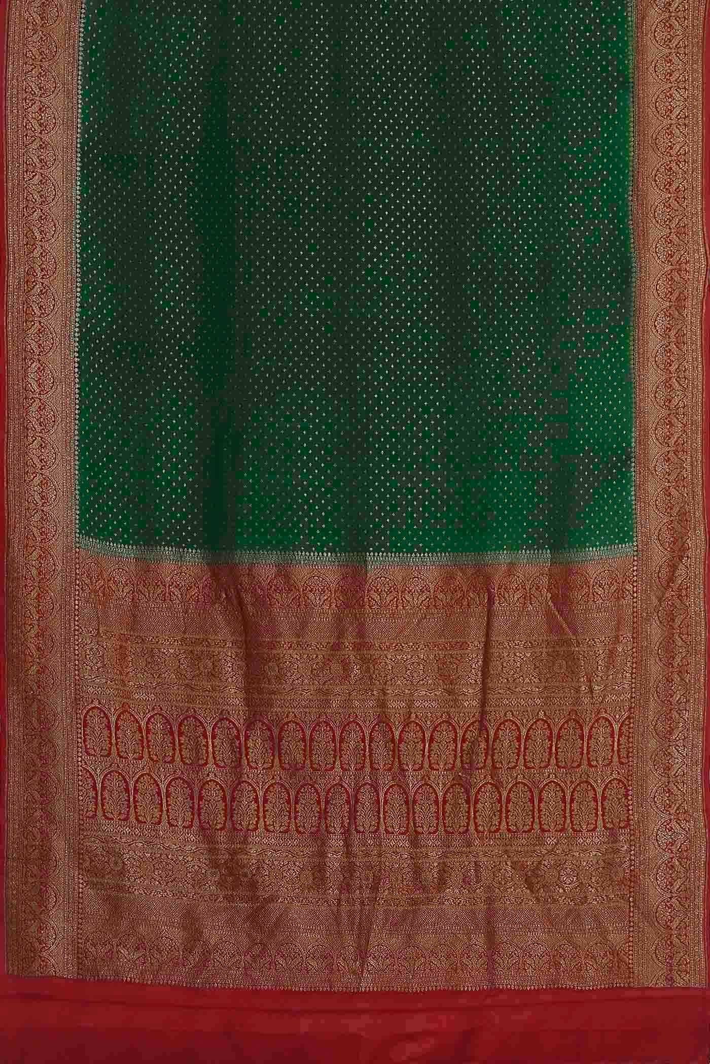 Green Banarasi Georgette Saree