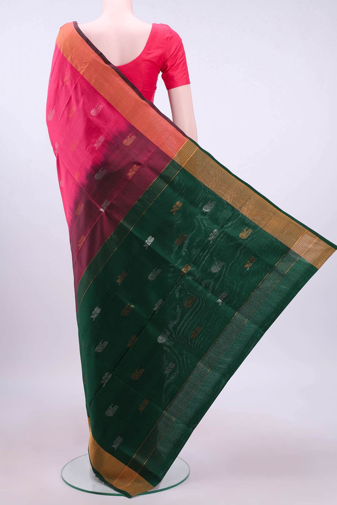 Dark Pink Uppada Silk Saree