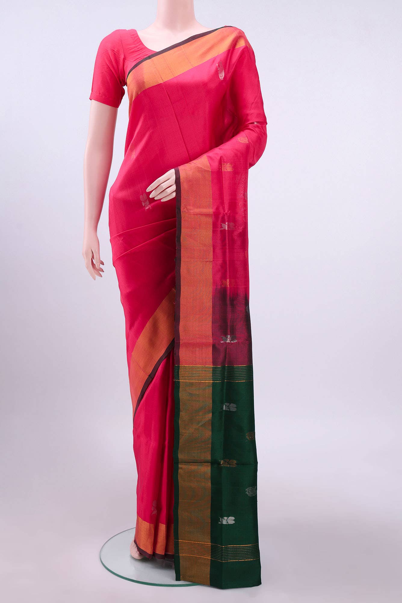 Dark Pink Uppada Silk Saree