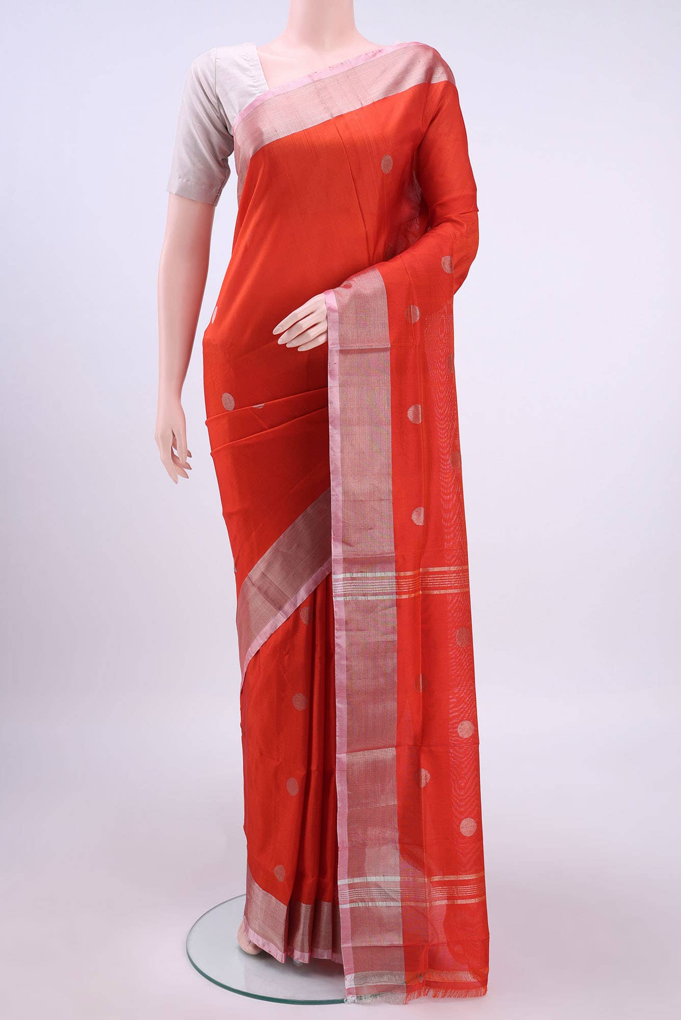 Orange Uppada Silk Saree