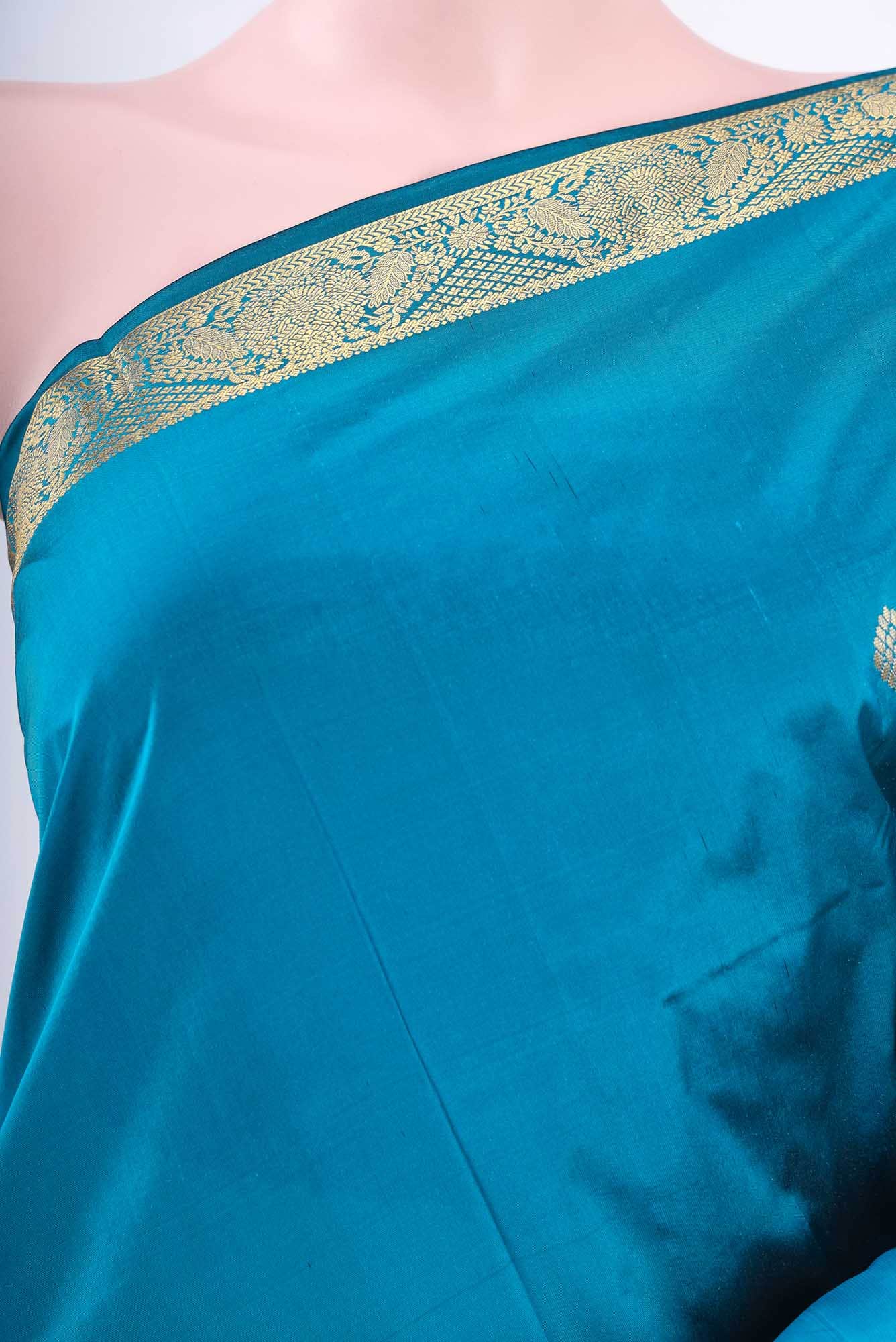 Blue Blended Bangalore Silk Saree