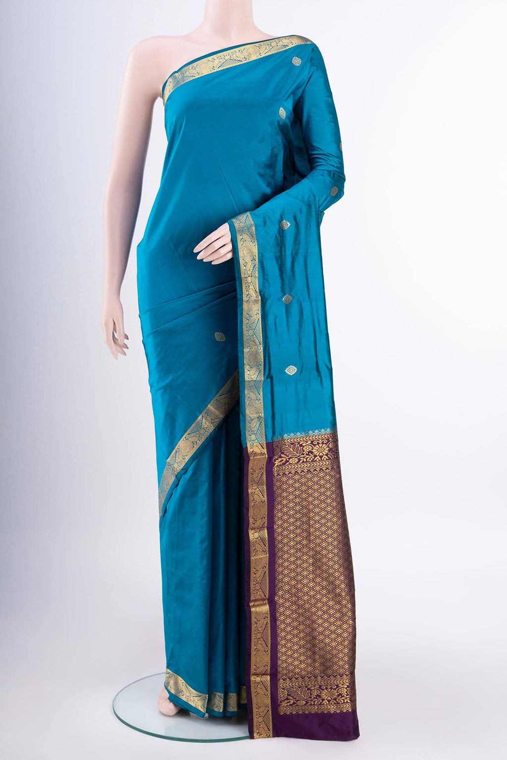 Blue Blended Bangalore Silk Saree
