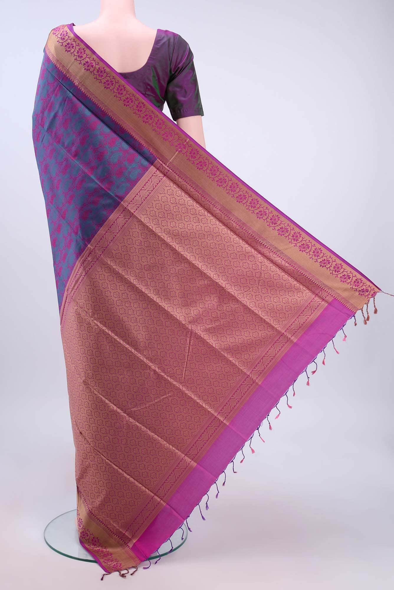 Dark Pink Coimbatore Silk Cotton Saree