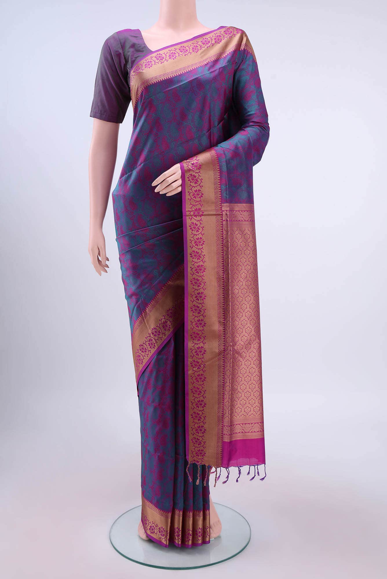 Dark Pink Coimbatore Silk Cotton Saree