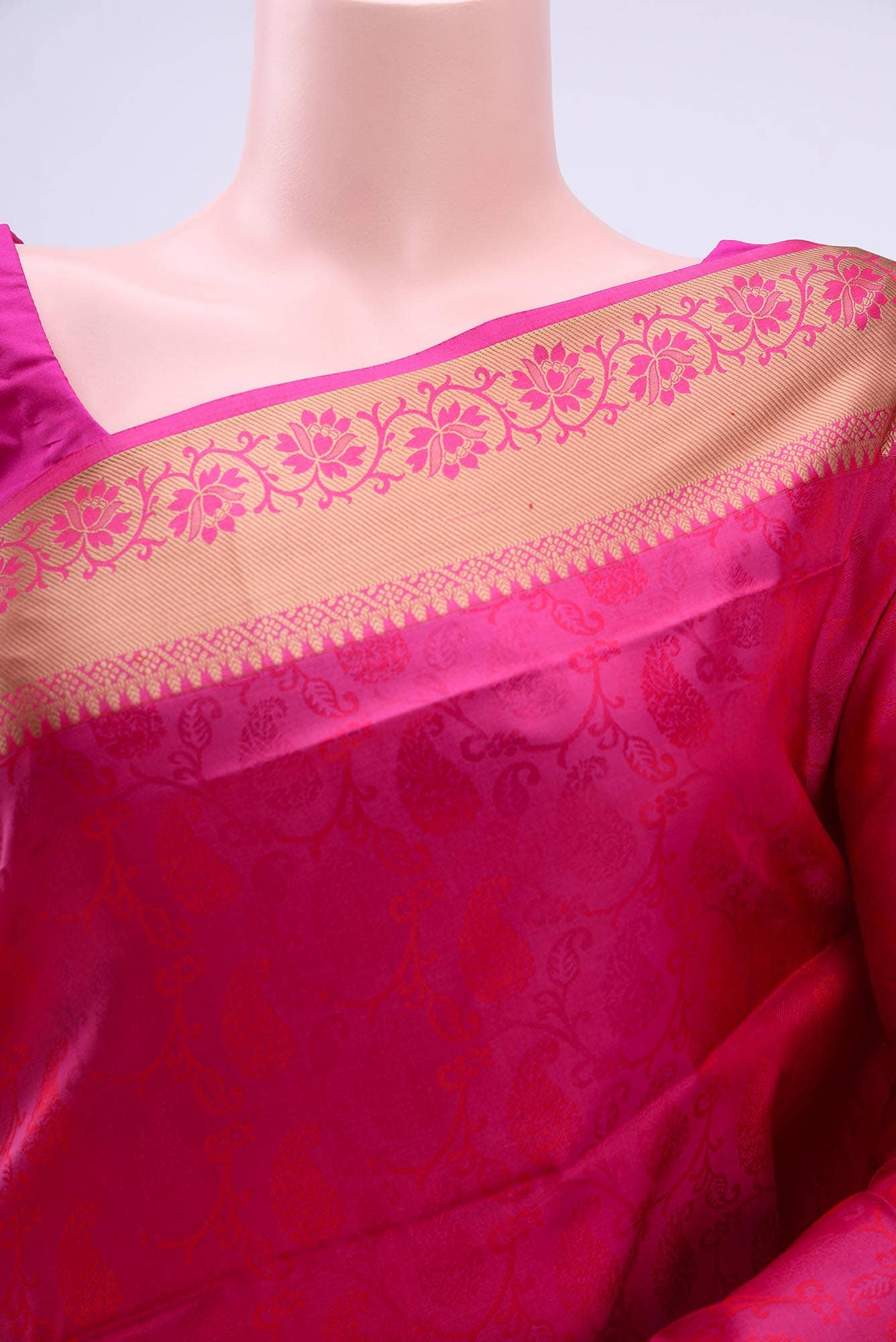 Dark Pink Coimbatore Silk Cotton Saree