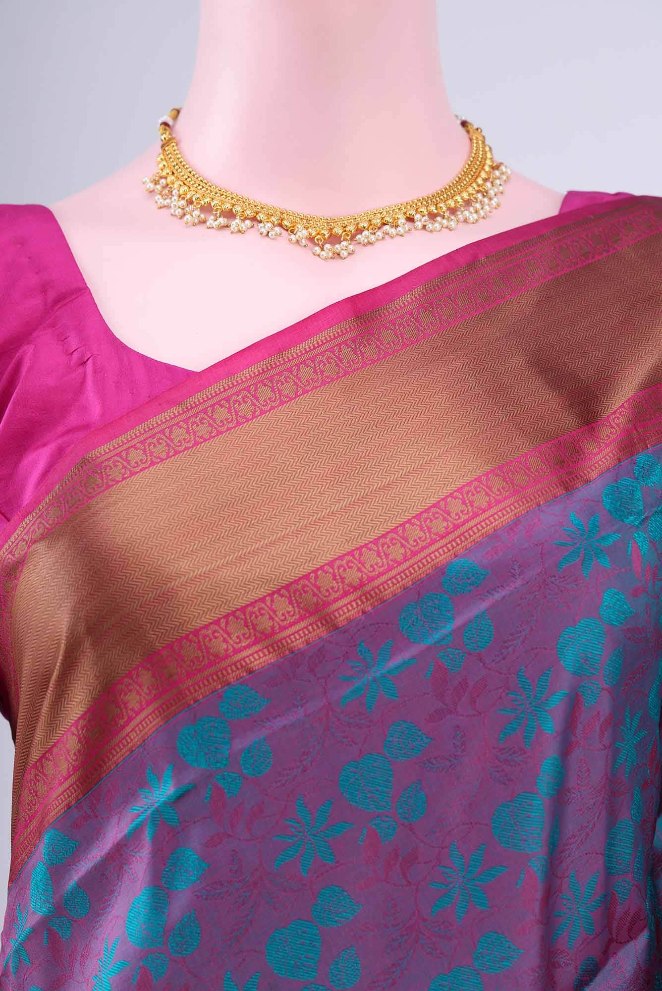 Dark Mauve Coimbatore Cotton Saree