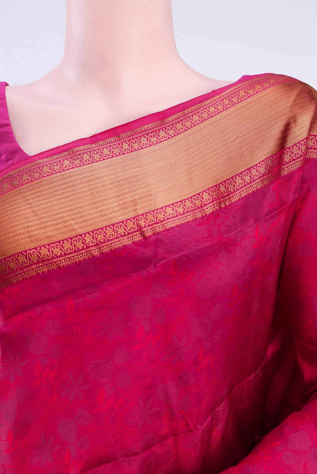 Dark Pink Coimbatore Silk Cotton Saree