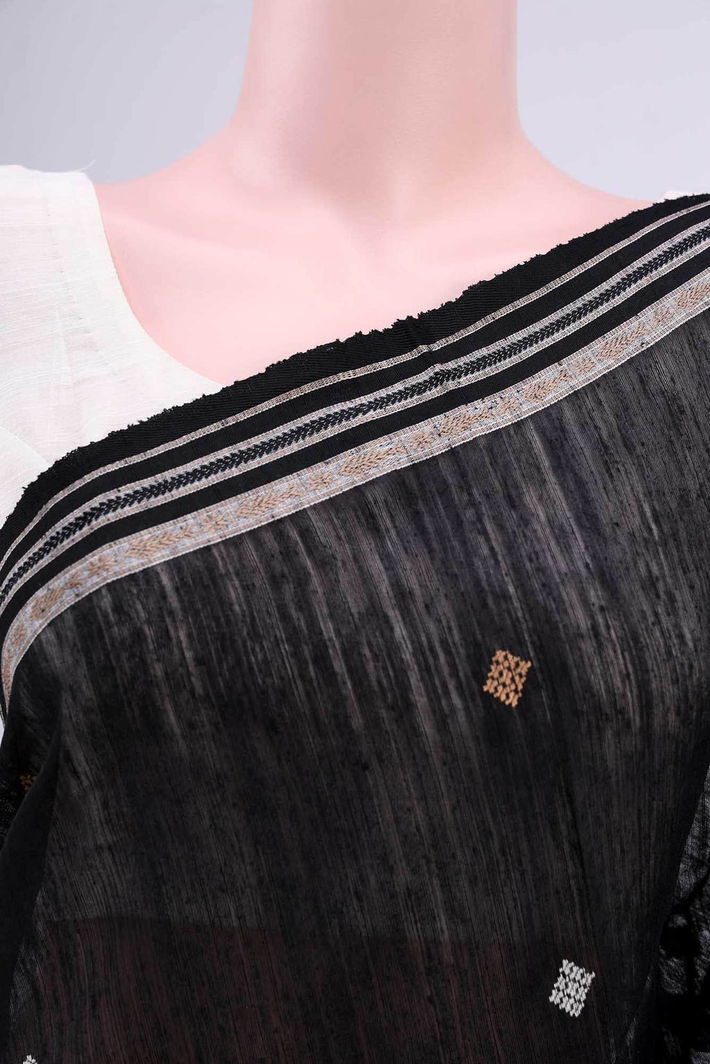Black Tussar Silk Saree