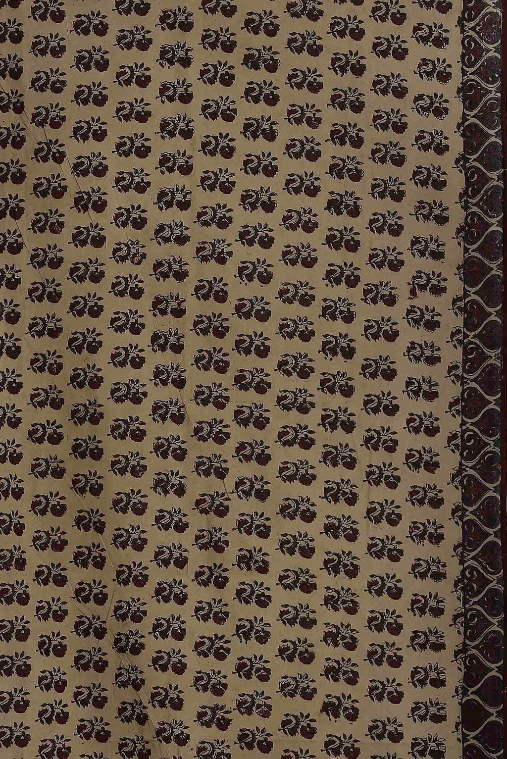 Beige Printed Cotton Saree