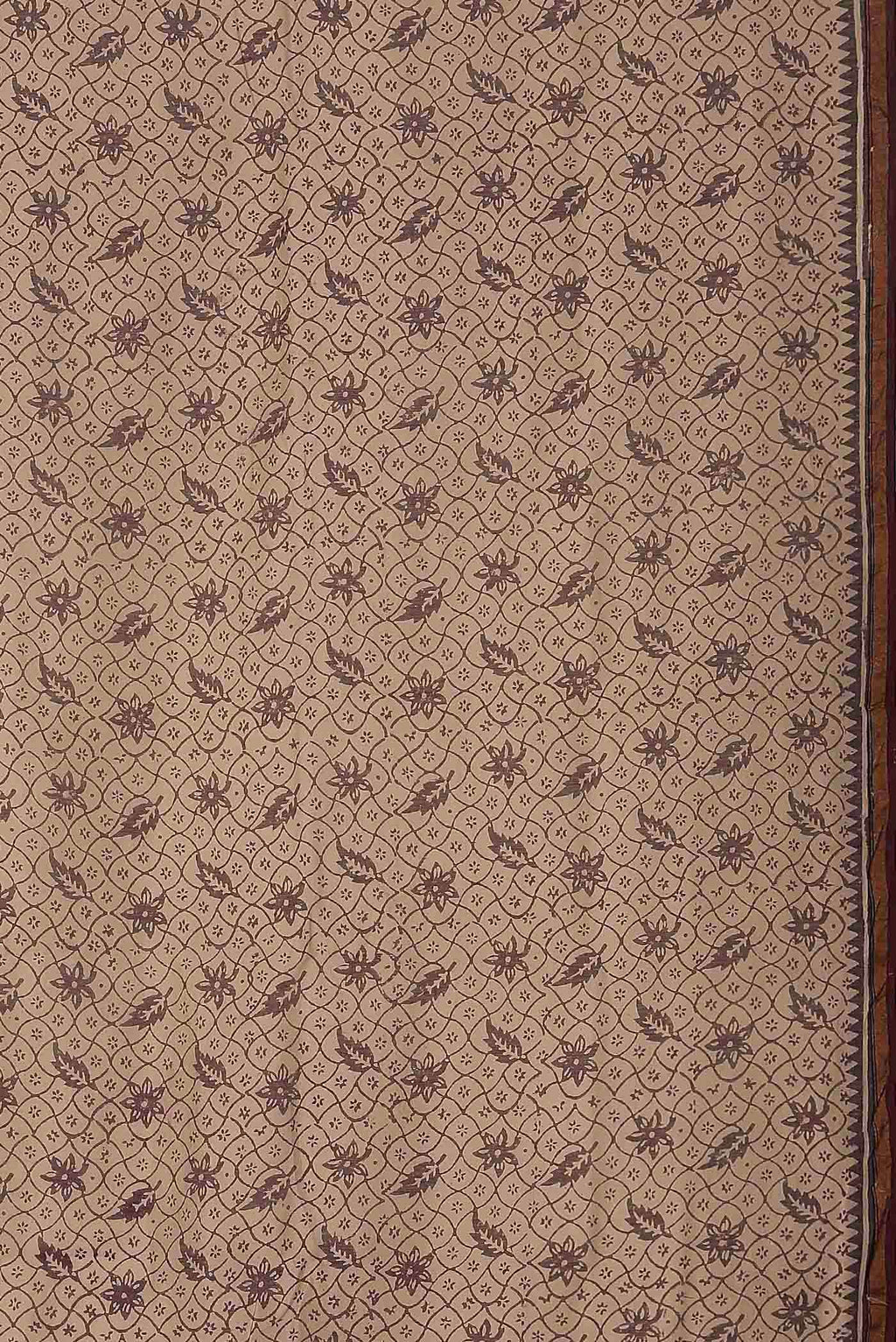 Beige Maheshwari Silk Cotton Saree
