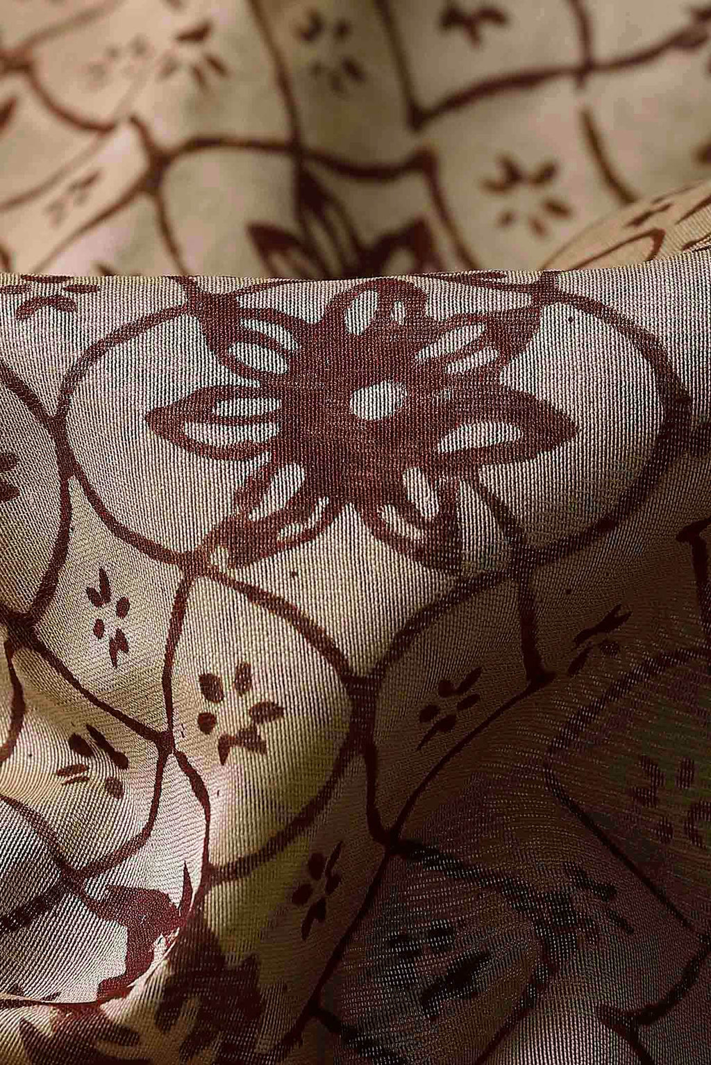 Beige Maheshwari Silk Cotton Saree