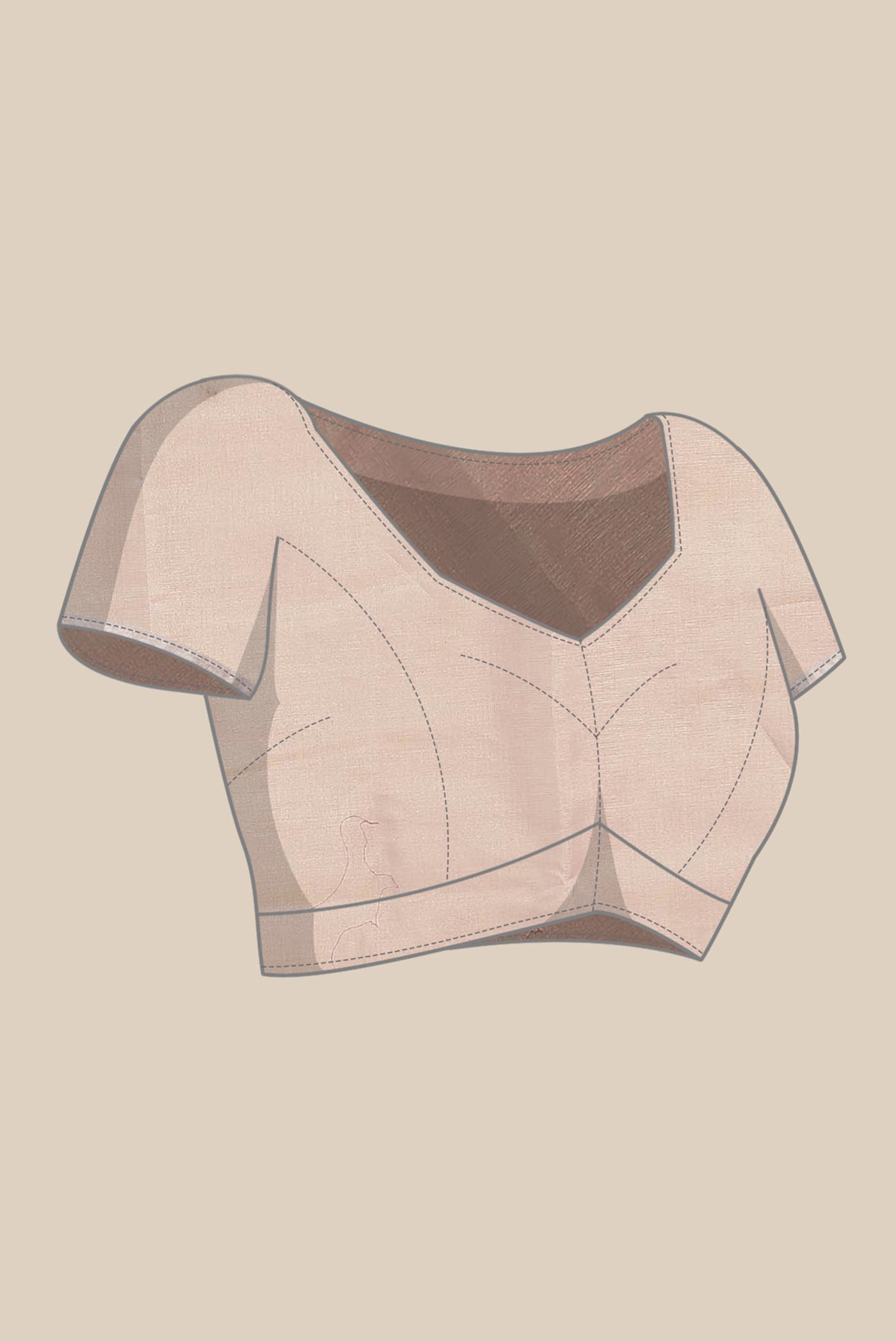 Rose Gold Chanderi Silk Cotton Saree