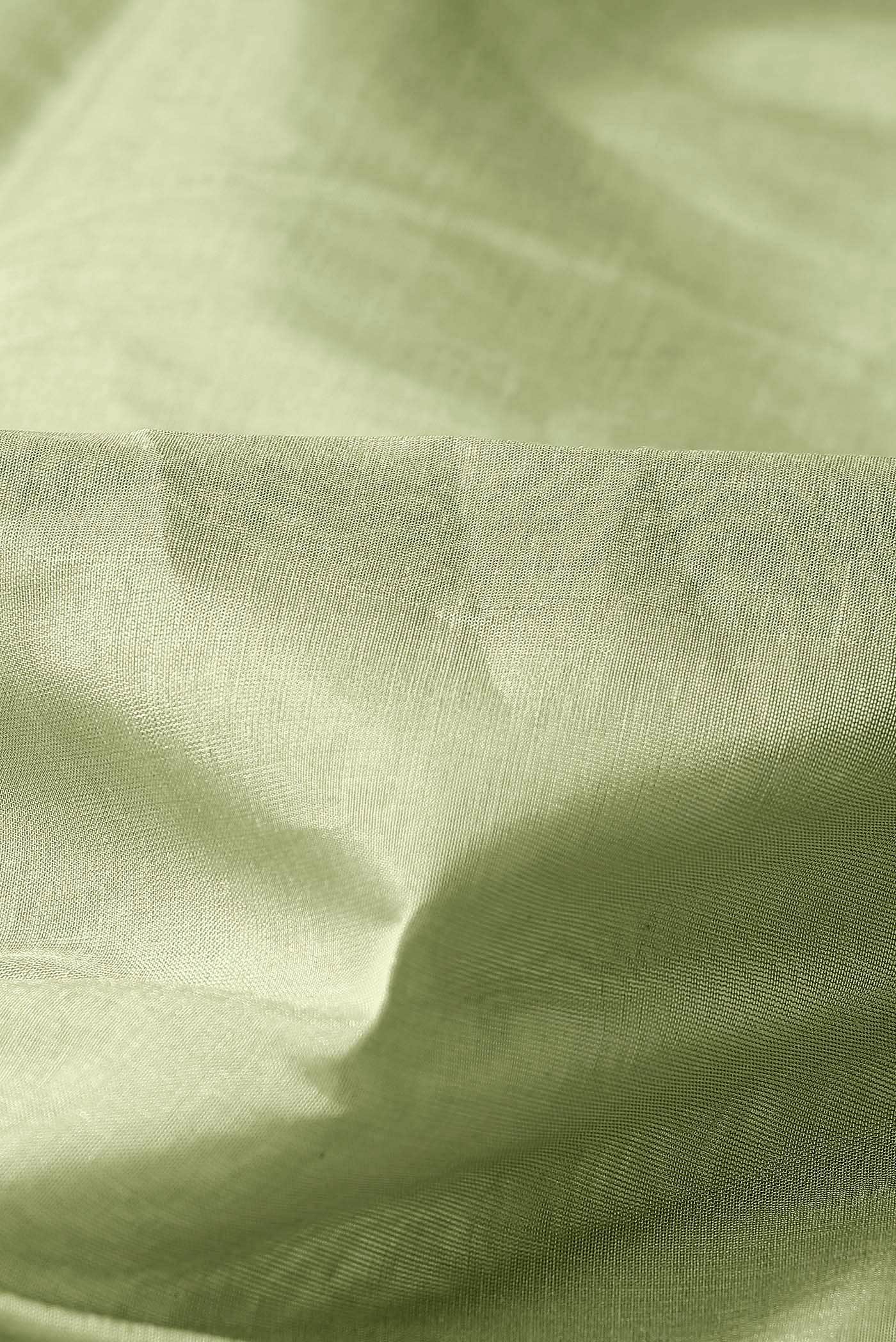Light Green Chanderi Silk Cotton Saree