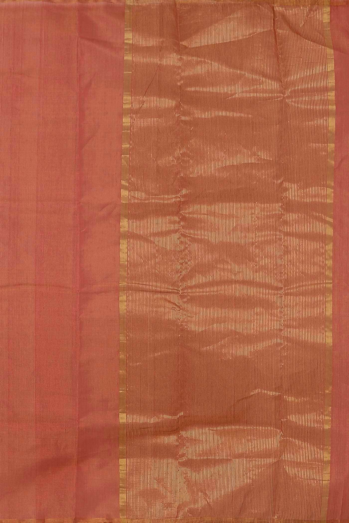 Orange Chanderi Silk Cotton Saree