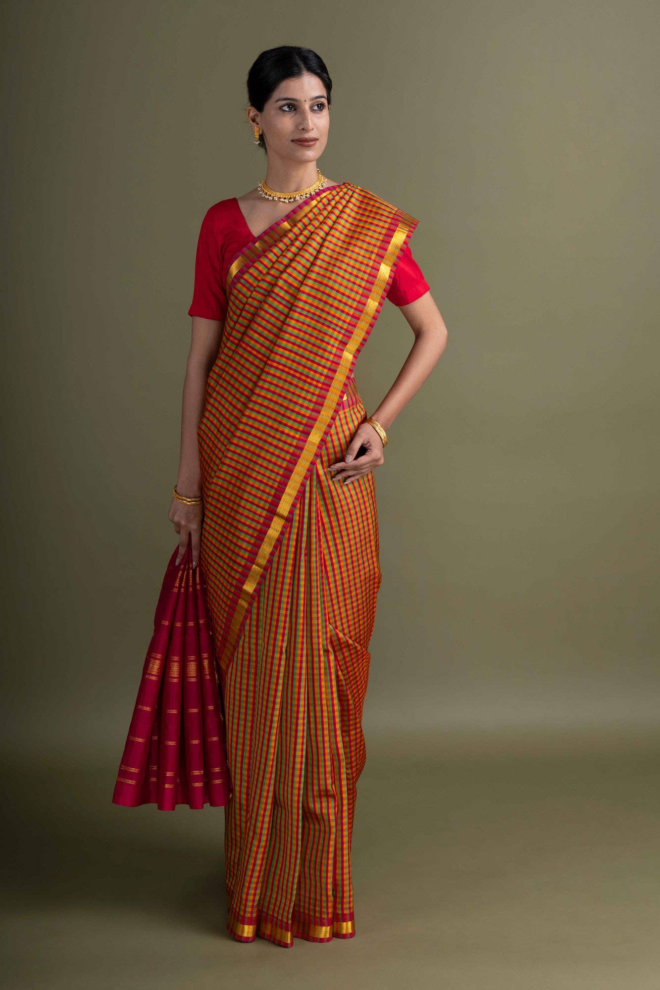 Mustard Kanchipuram Saree