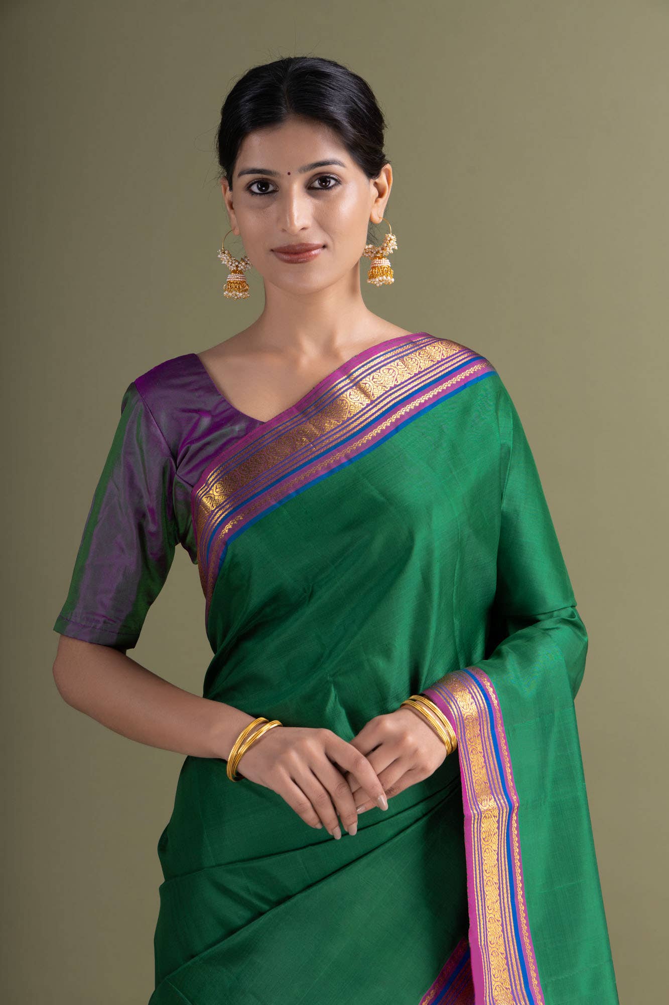 Green Kanchipuram Saree