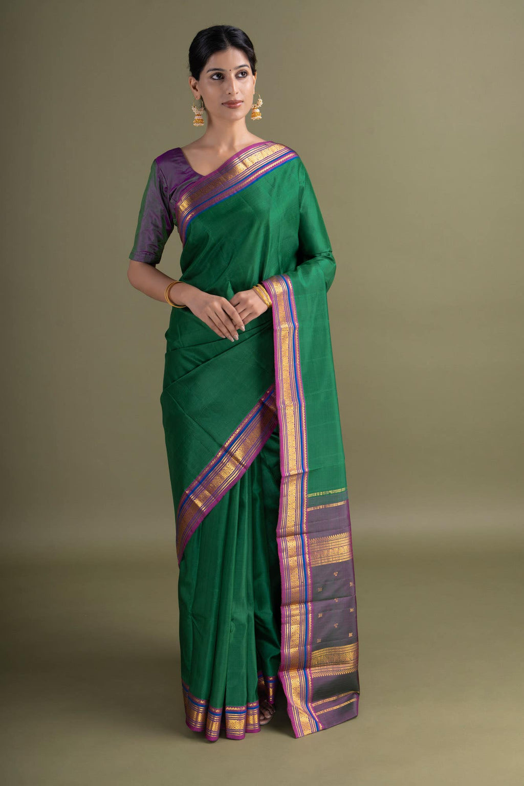 Green Kanchipuram Saree