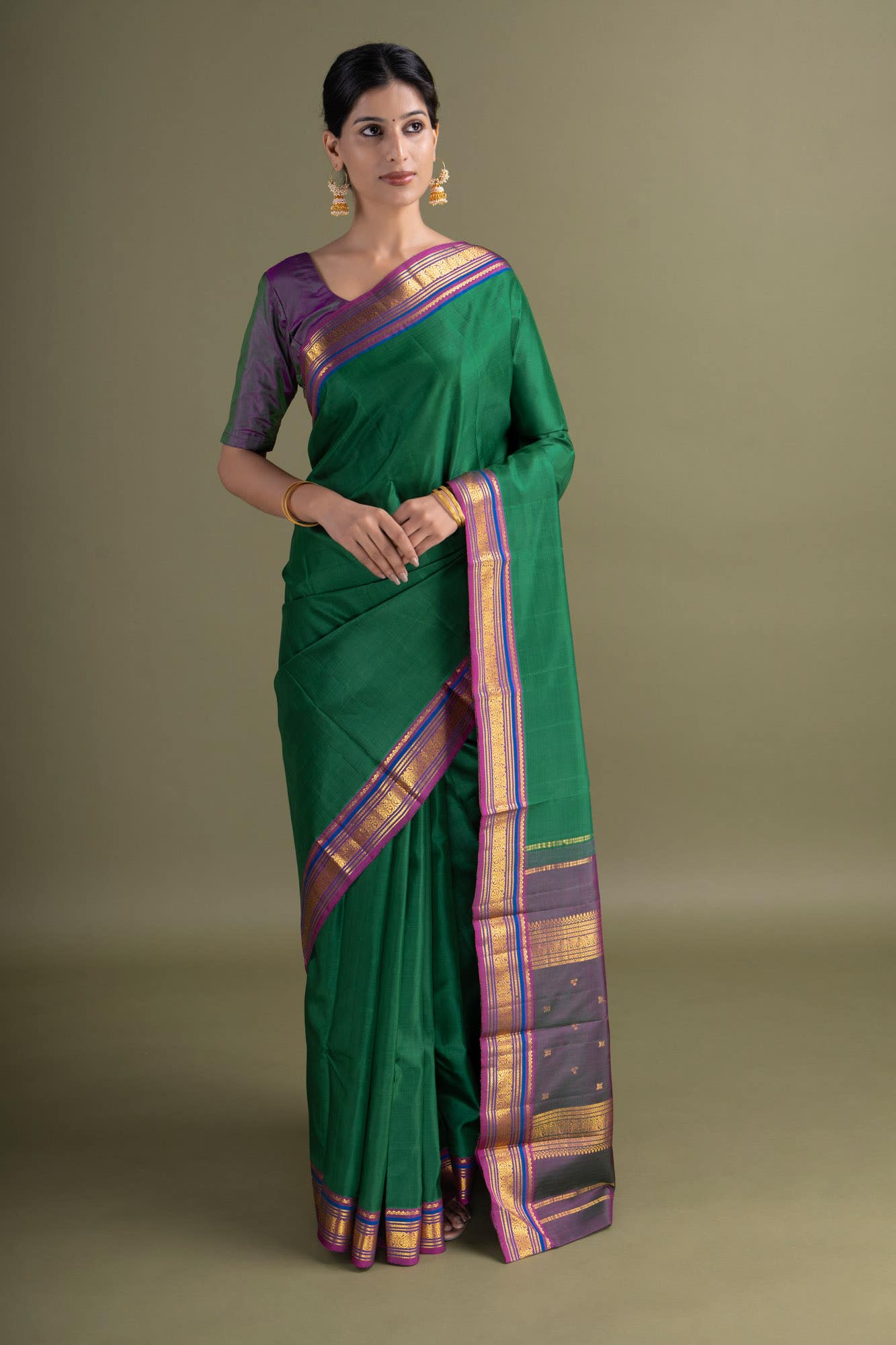 Green Kanchipuram Saree