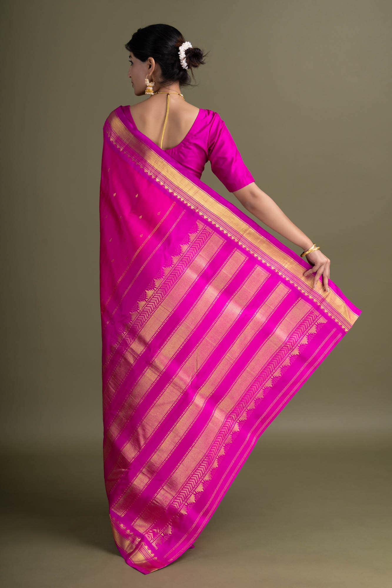 Dark Pink Kanchipuram Saree