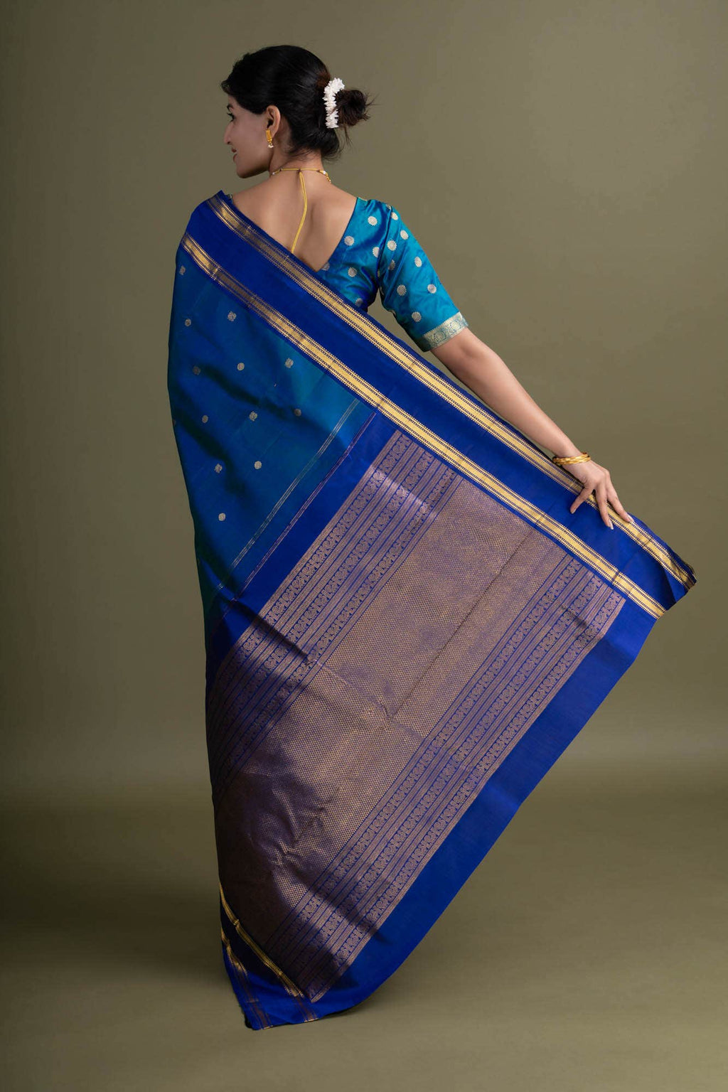Blue Kanchipuram Saree