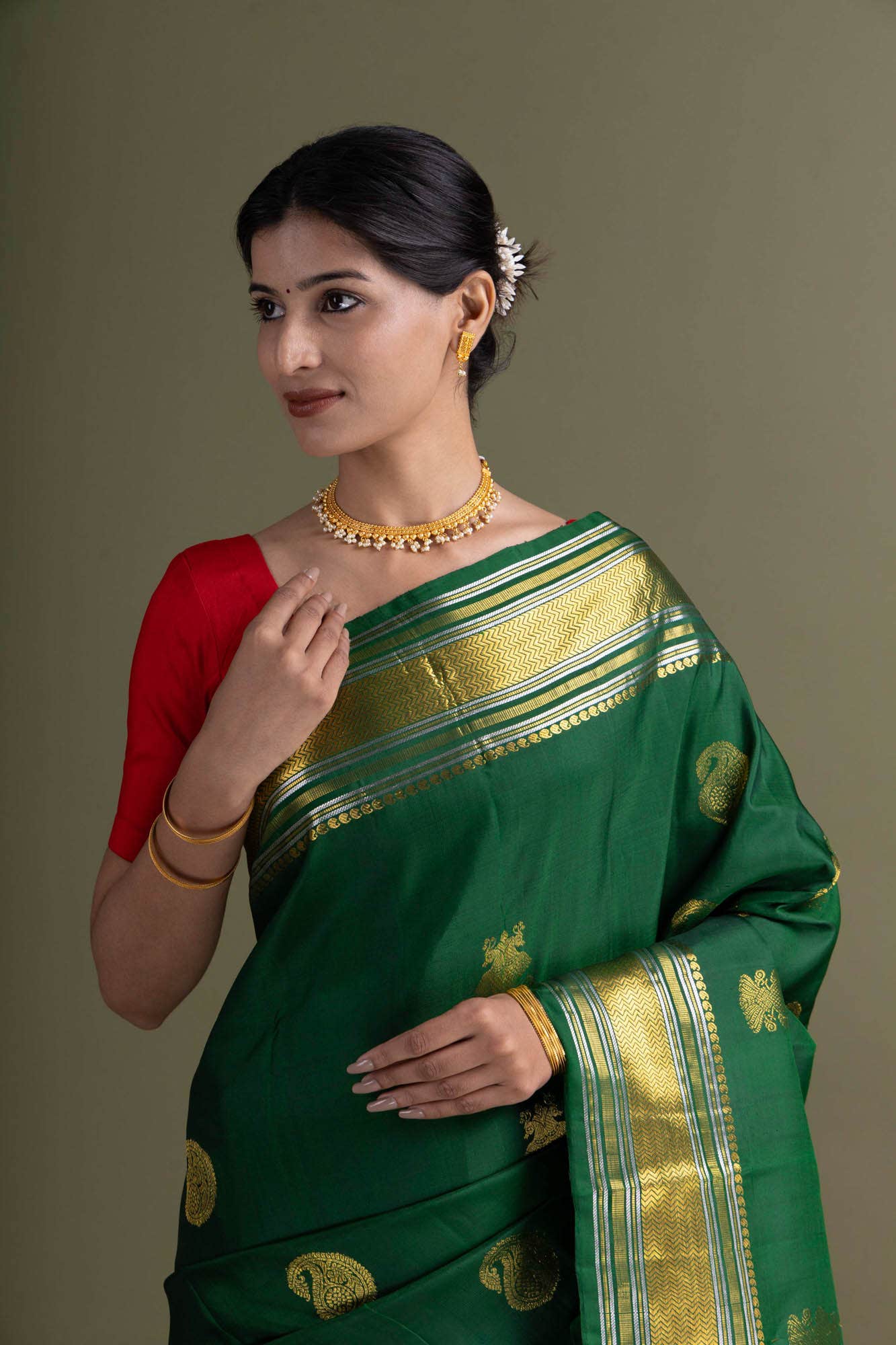Green Kanchipuram Saree