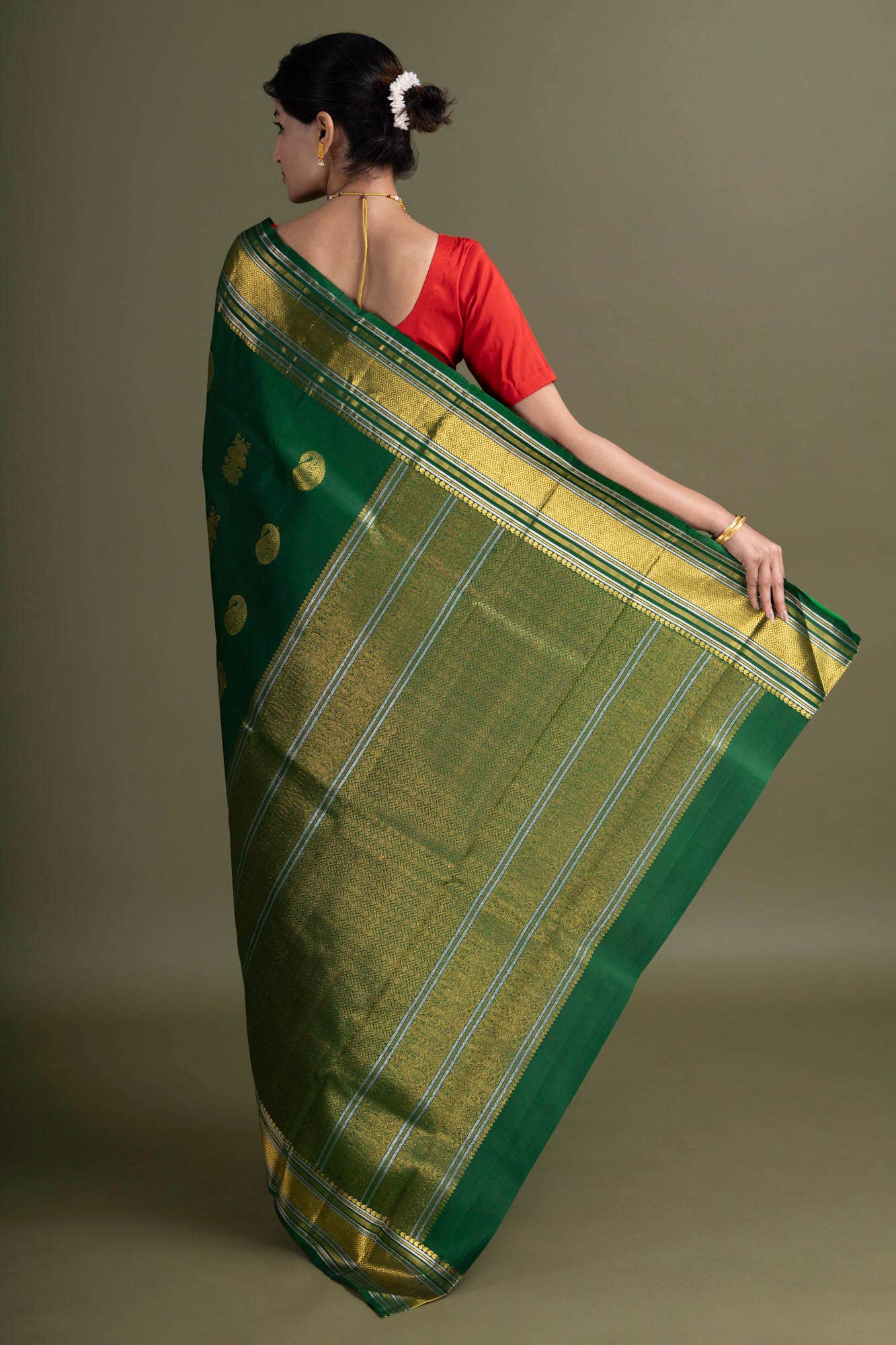 Green Kanchipuram Saree