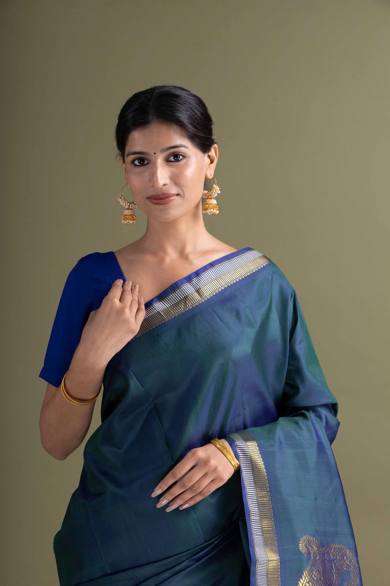 Blue Kanchipuram Saree