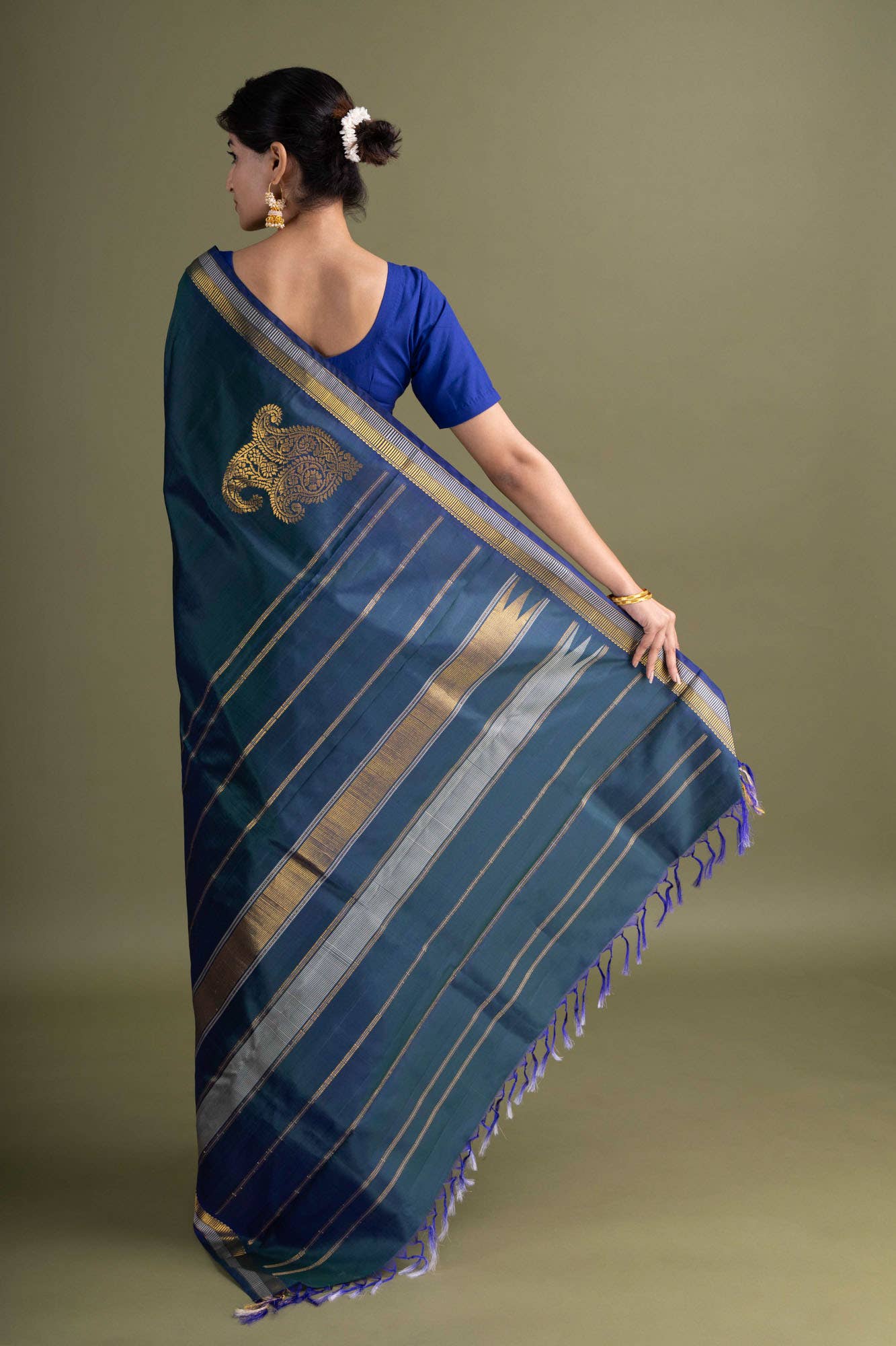 Blue Kanchipuram Saree
